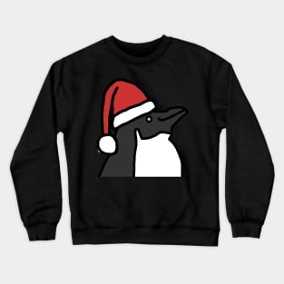 Portrait of a Christmas Penguin in Santa Hat Crewneck Sweatshirt